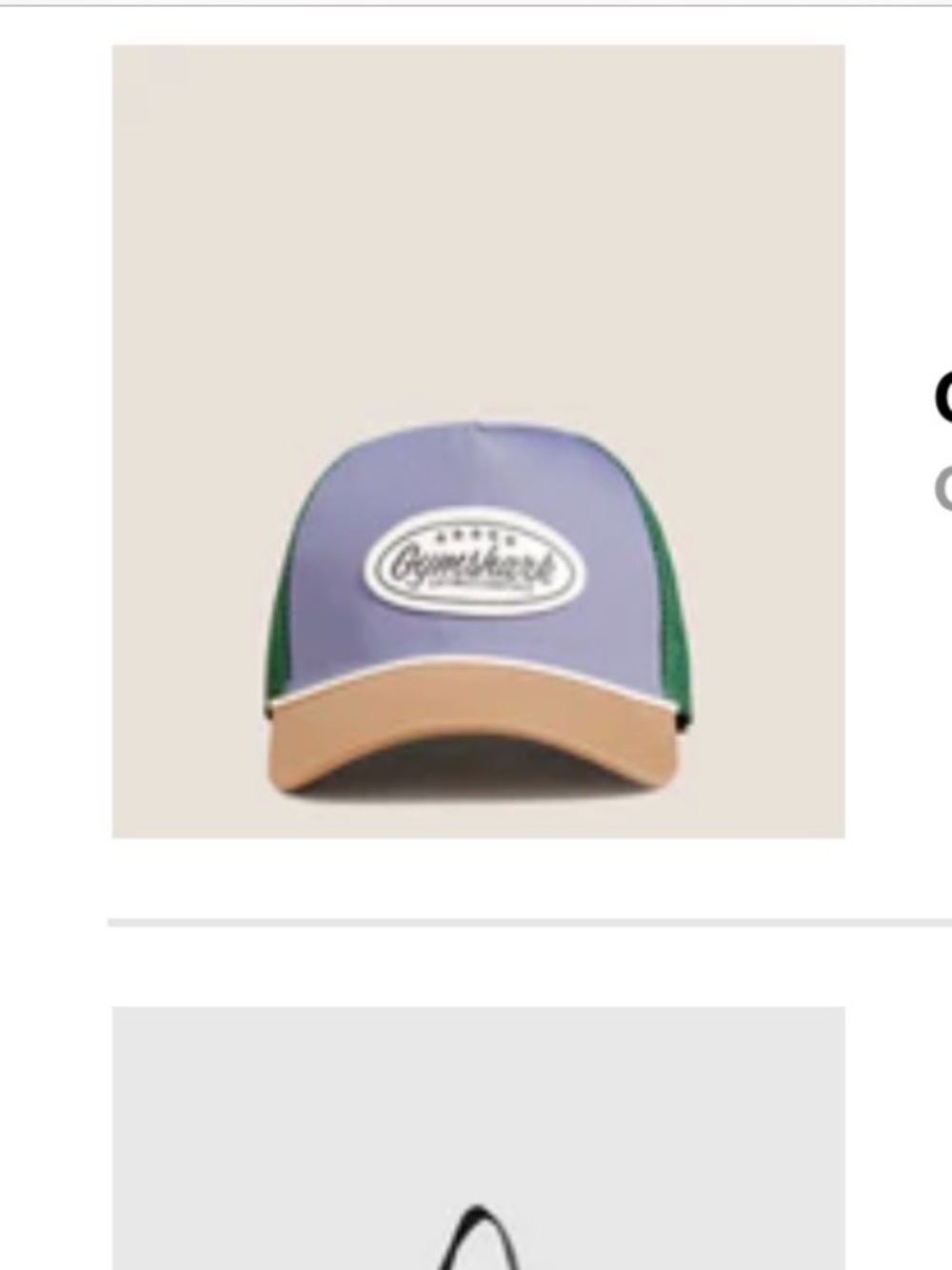 Gymshark Trucker Cap in Lavender, Green & Tan